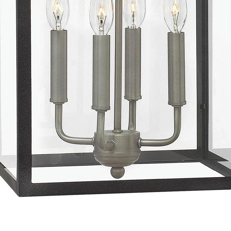 Hinkley 4-Light Open Frame Foyer Chain-Hung Rectangle Chandelier