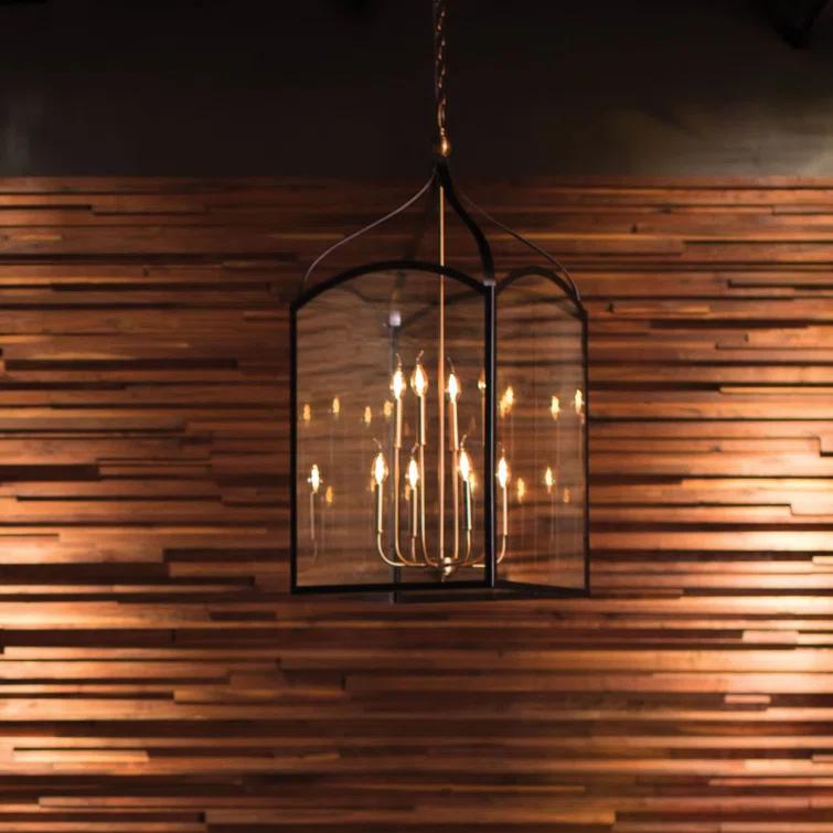 Hinkley 8-Light Two-Tier Open Frame Foyer Chain-Hung Rectangle Chandelier