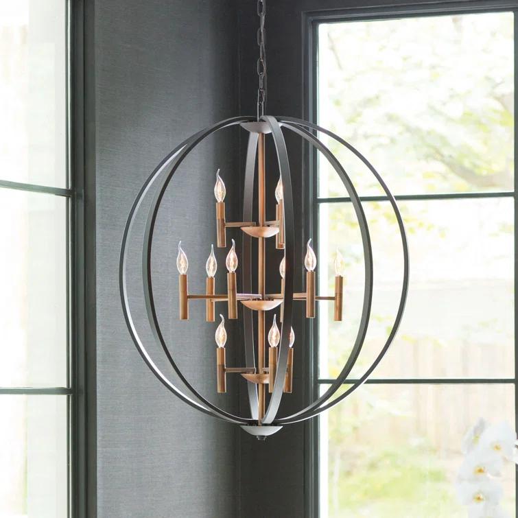 Hinkley Euclid 12 - Light Candle Style Globe Chandelier