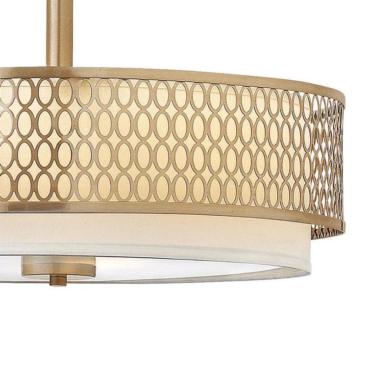 3-Light Unique / Statement Drum Chandelier