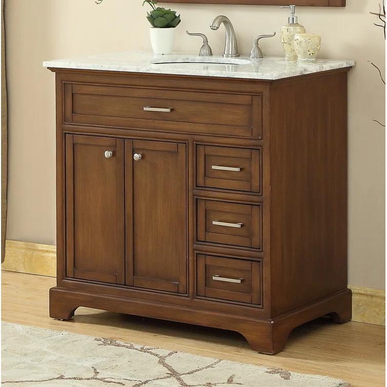 Hermes 36'' Single Bathroom Vanity with Marble Top