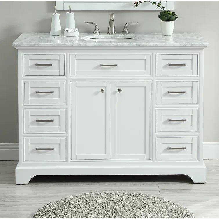 Birch Lane™ Hermes 48'' Single Bathroom Vanity with Marble Top
