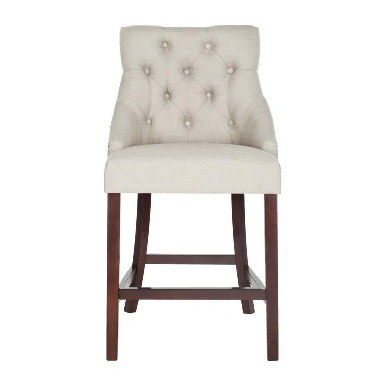 Rosdorf Park Balyon Upholstered Counter Stool with Solid Wood Frame (Set of 2)