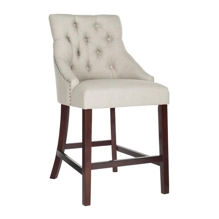 Rosdorf Park Balyon Upholstered Counter Stool with Solid Wood Frame (Set of 2)