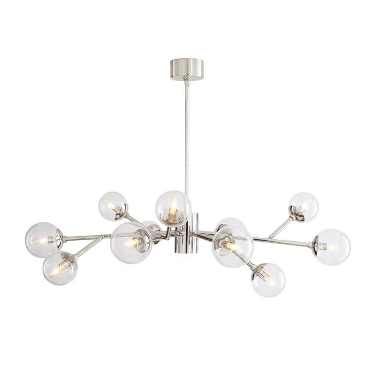 Mini Sputnik 12-Light Chandelier in Polished Nickel with Clear Glass