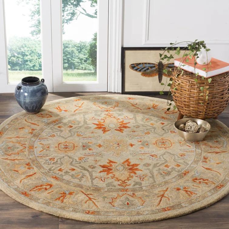 Antiquity AT63 Hand Tufted Accent Rug - Beige/Multi - 2'x3' - Safavieh.