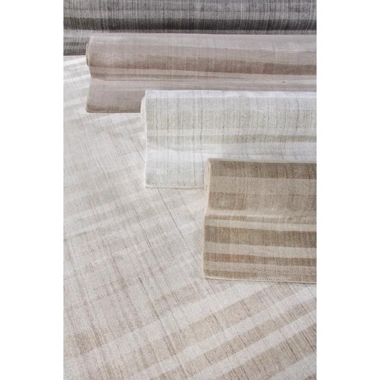 Robin Hand Loomed Striped Area Rug in Taupe/Gray