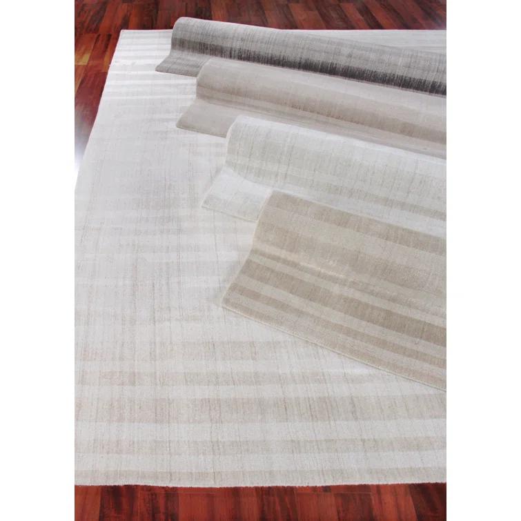 Robin Hand Loomed Striped Area Rug in Taupe/Gray