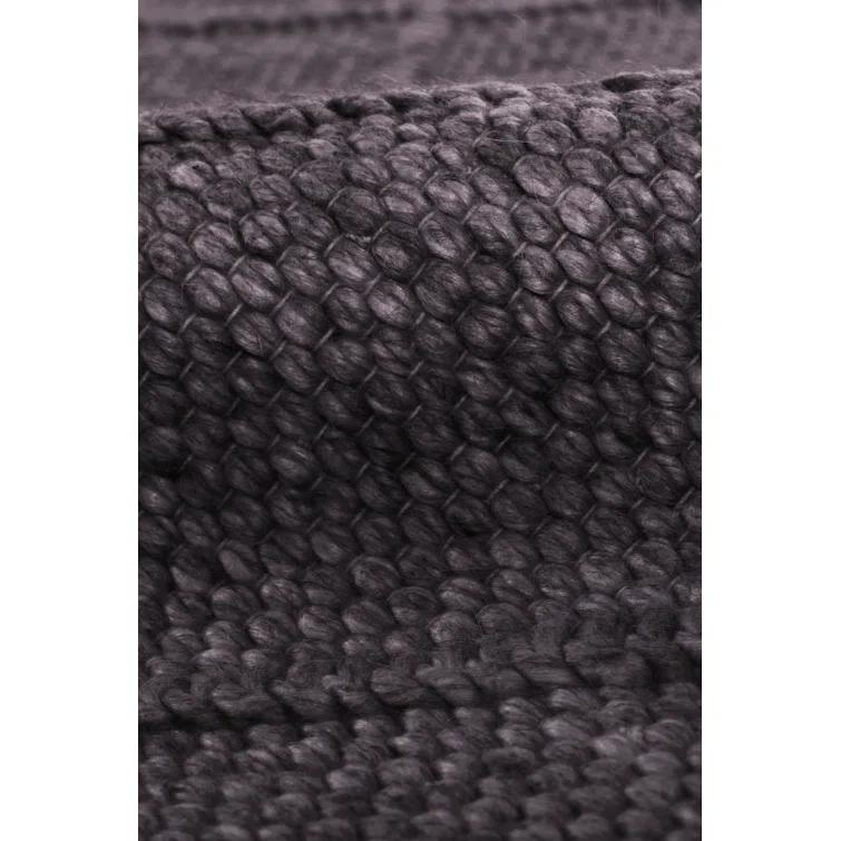 Brentwood Geometric Hand-Loomed Wool Dark Brown Area Rug