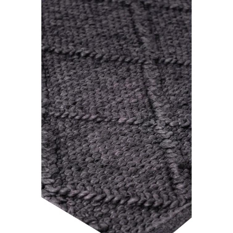 Brentwood Geometric Hand-Loomed Wool Dark Brown Area Rug
