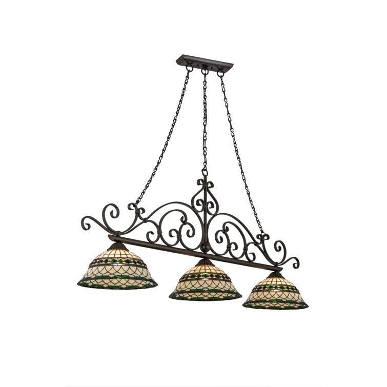 Meyda Tiffany & Stained Glass 3 - Light Copper Vein Kitchen Island Pendant