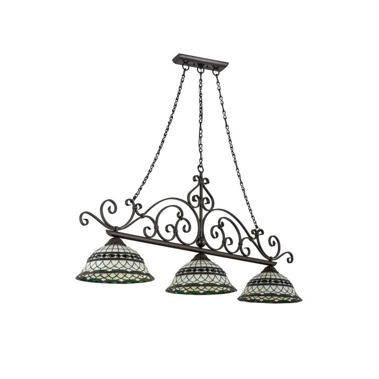 Meyda Tiffany & Stained Glass 3 - Light Copper Vein Kitchen Island Pendant