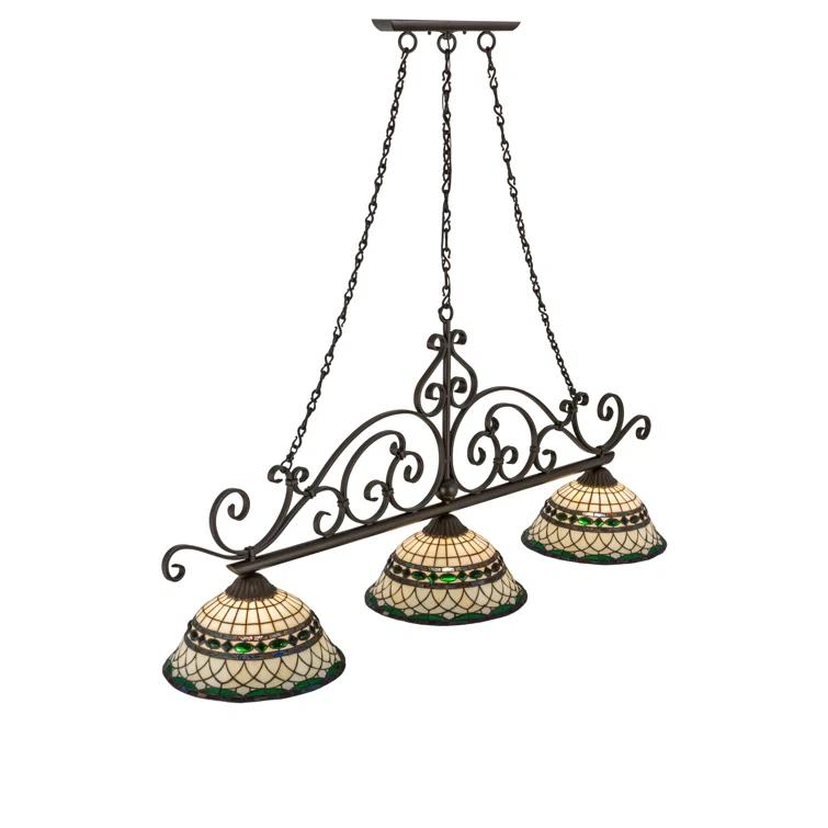 Meyda Tiffany & Stained Glass 3 - Light Copper Vein Kitchen Island Pendant