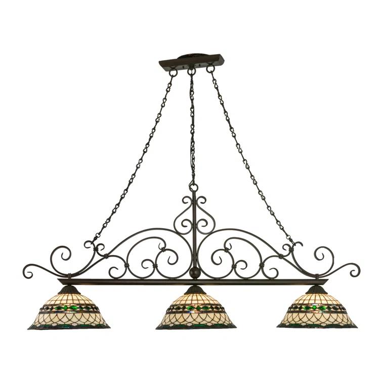 Meyda Tiffany & Stained Glass 3 - Light Copper Vein Kitchen Island Pendant