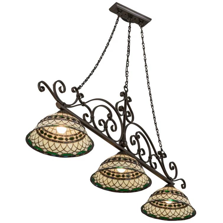 Meyda Tiffany & Stained Glass 3 - Light Copper Vein Kitchen Island Pendant
