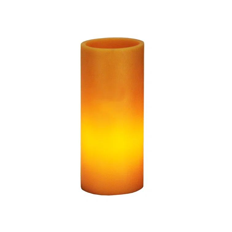 MEYDA 123731 3 in. W x 8 in. H Poly Resin Amber Flat Top Candle Holder