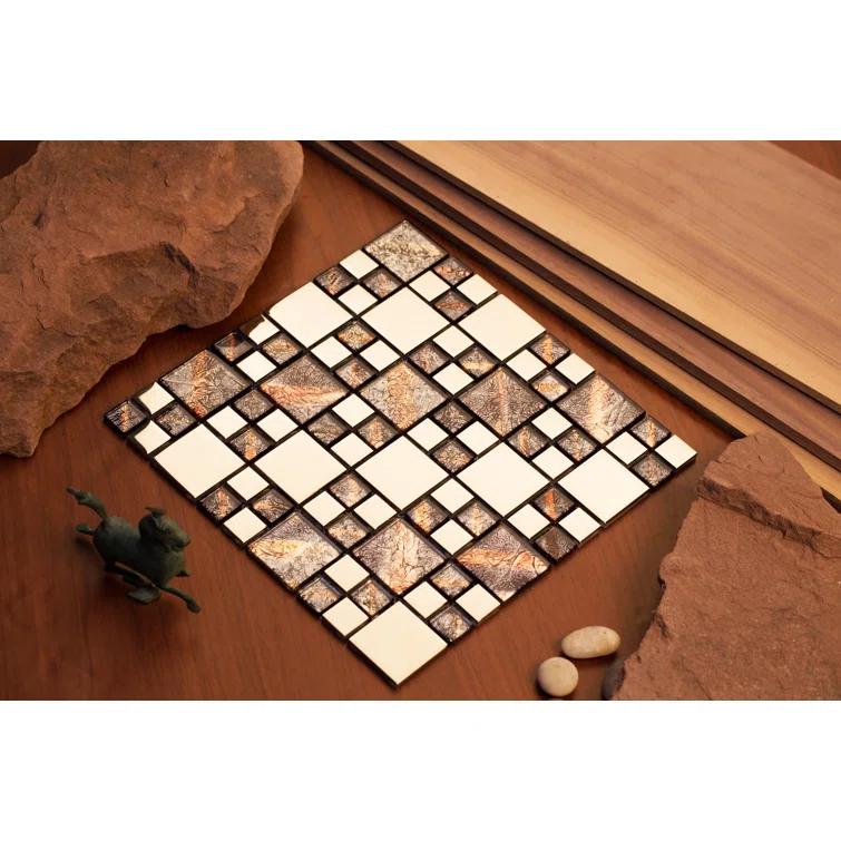 Mirrella Rousha Random Sized Glass Random Mosaic Wall & Floor Tile