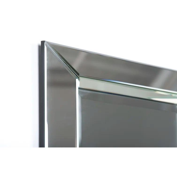 Aura Silver Rectangular Glass Vanity Wall Mirror