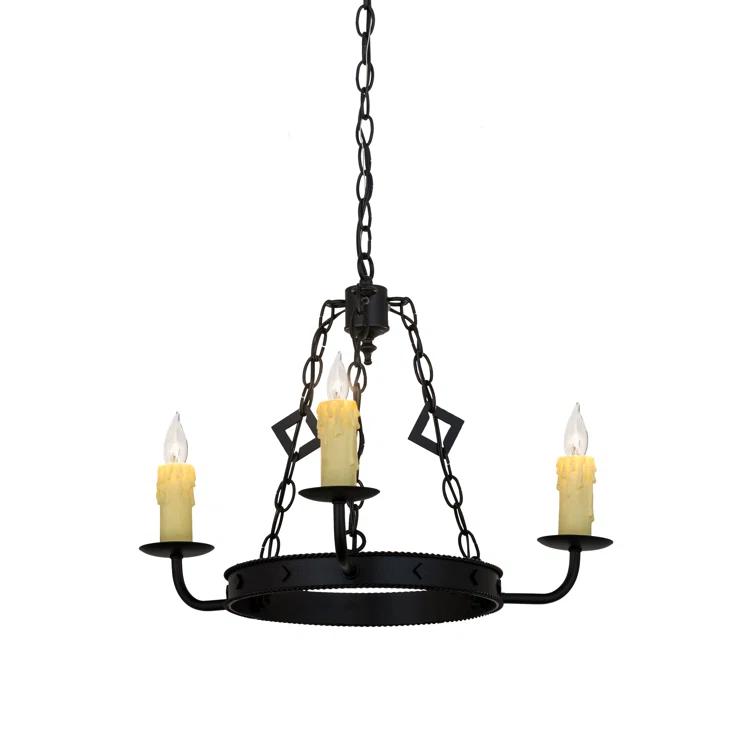 Meyda Lighting Elvita 3 - Light Dimmable Wagon Wheel Chandelier