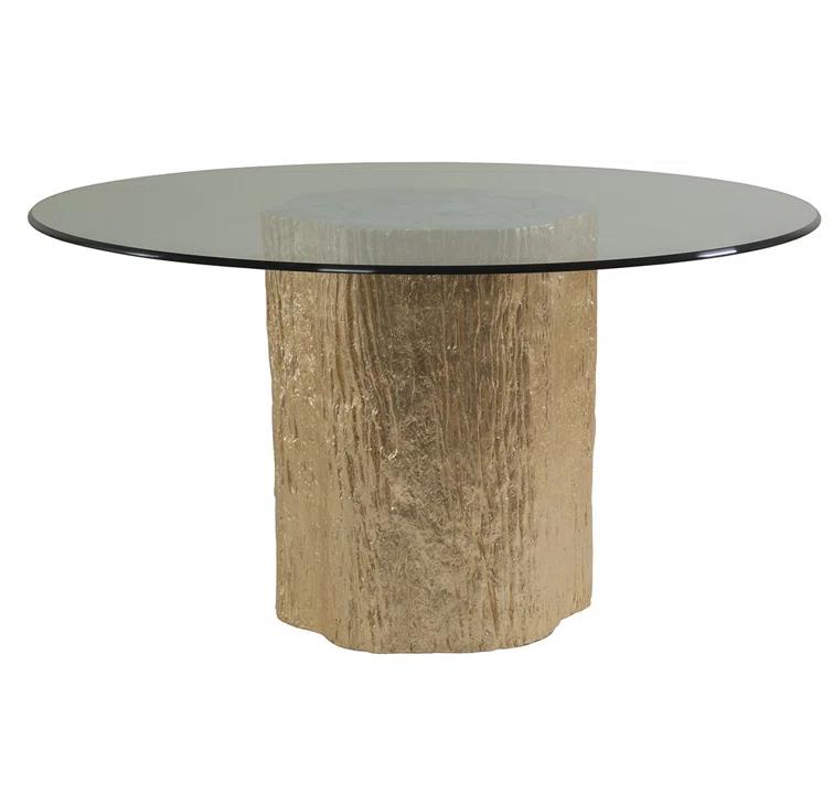 Signature Designs Trunk Segment Round Dining Table with Glass Top