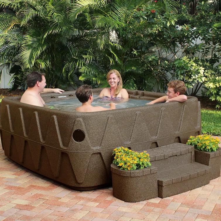 AquaRest Discover AR500 Premium 5-Person 29-Jet Plug & Play Hot Tub with Ozonator, LED Waterfall and Stainless Steel Heater