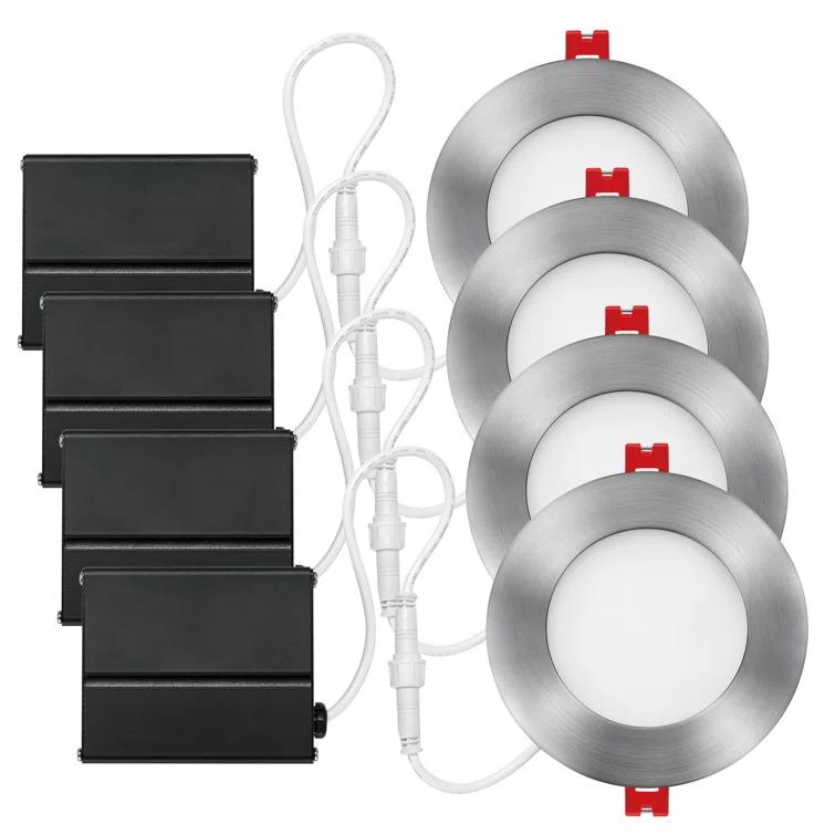 Slimline 4'' Dimmable Air-Tight IC Rated Recessed Lighting Kit