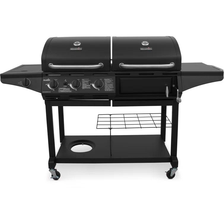 Charbroil 3-Burner Combo Gas & Charcoal Grill with Side Burner