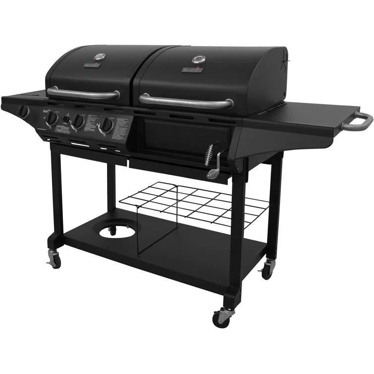Charbroil 3-Burner Combo Gas & Charcoal Grill with Side Burner