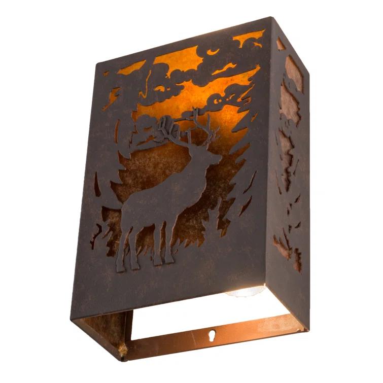 Rustic Lodge Flush Mounted Sconce