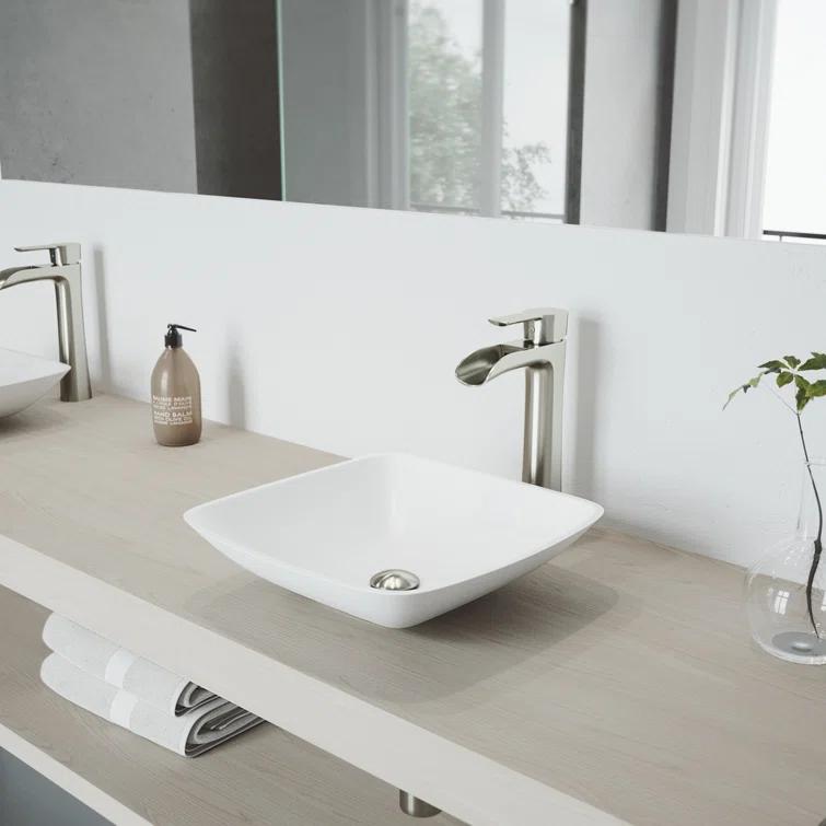 Niko 11" H Single Handle Vessel Sink Bathroom Faucetwith Pop-up Drain