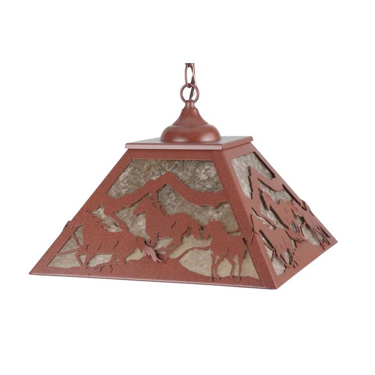 Rustic Lodge 2 - Light Rust Single Pendant