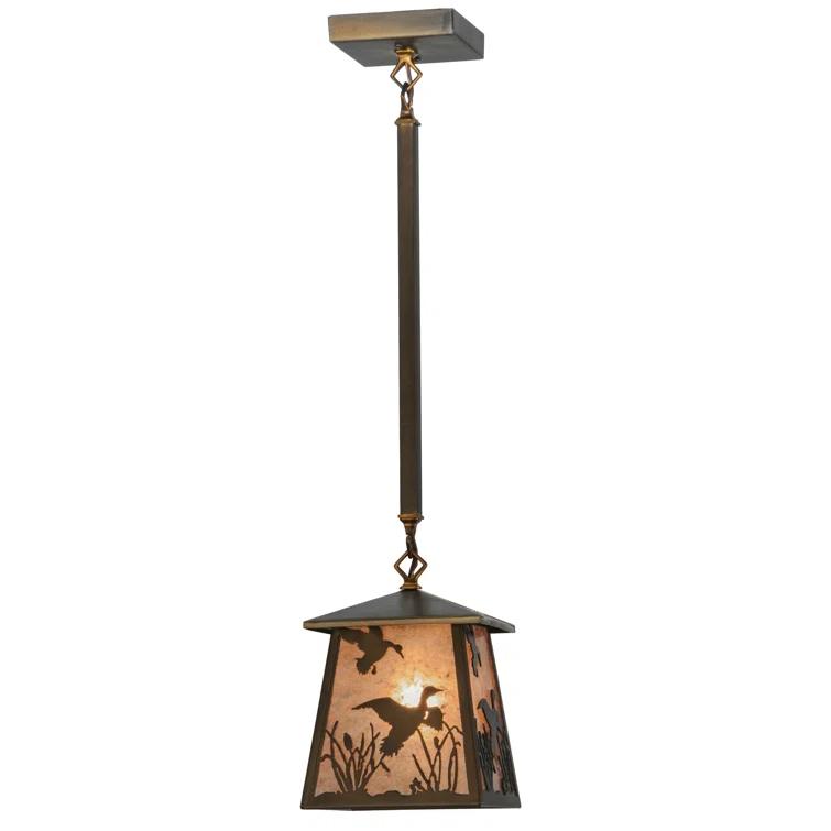 Meyda Lighting 1 - Light Antique Copper Lantern Pendant