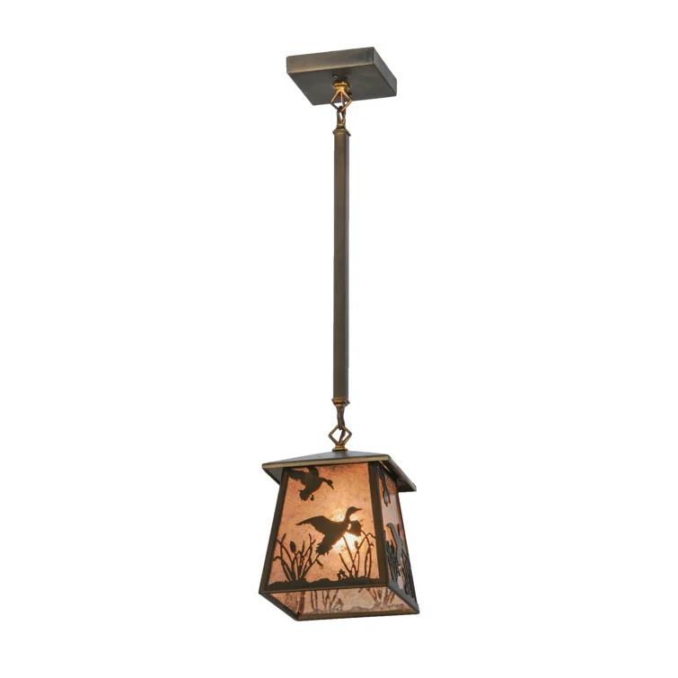 Meyda Lighting 1 - Light Antique Copper Lantern Pendant