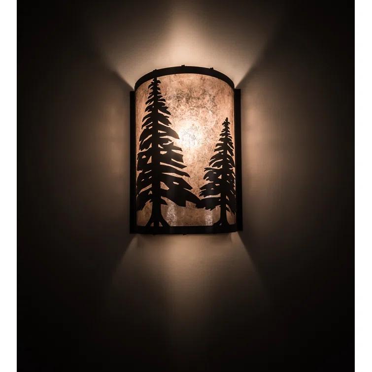 Rustic Lodge Bronze Flush Mounted Sconce