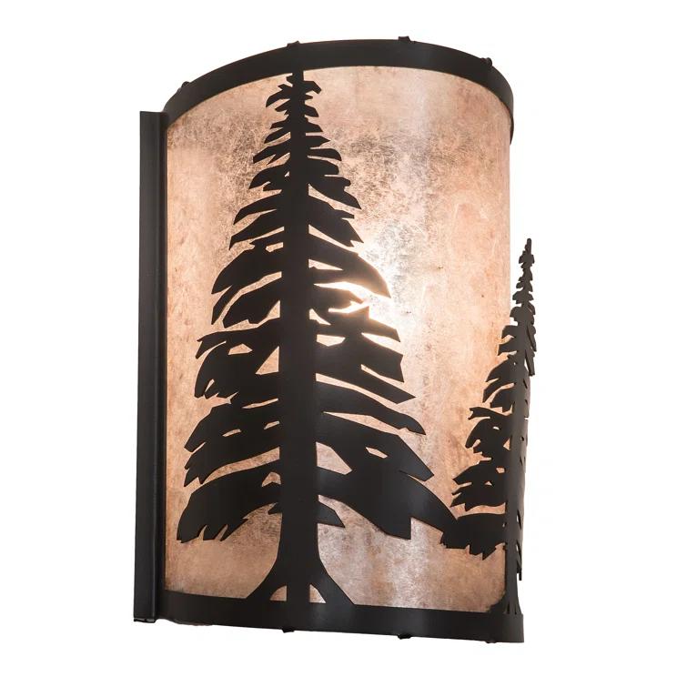 Rustic Lodge Bronze Flush Mounted Sconce