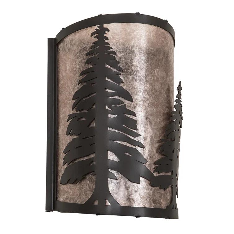 Rustic Lodge Bronze Flush Mounted Sconce
