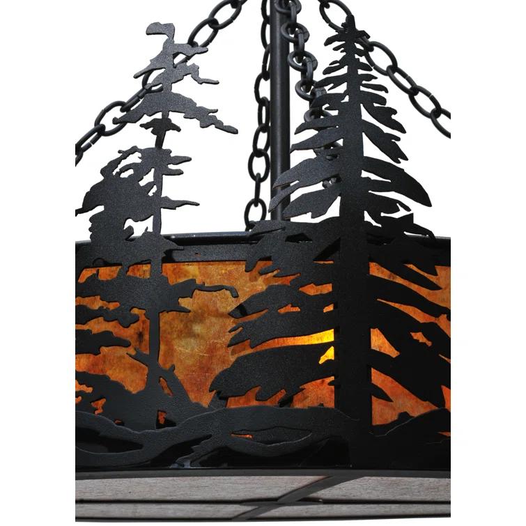 Rustic Lodge 4 - Light Glass Drum Chandelier