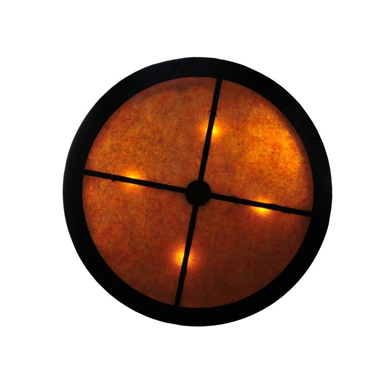 Rustic Lodge 4 - Light Glass Drum Chandelier