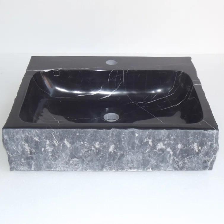Eviva Stonie 16'' Stone Rectangular Bathroom Sink with Overflow