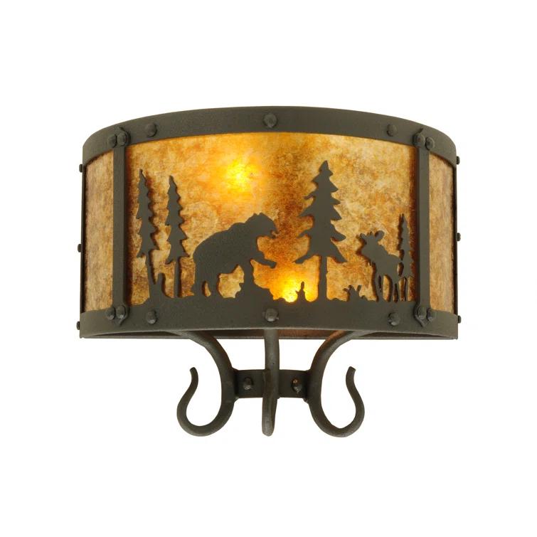 Wildlife At Pine Lake Flush Mounted Sconce
