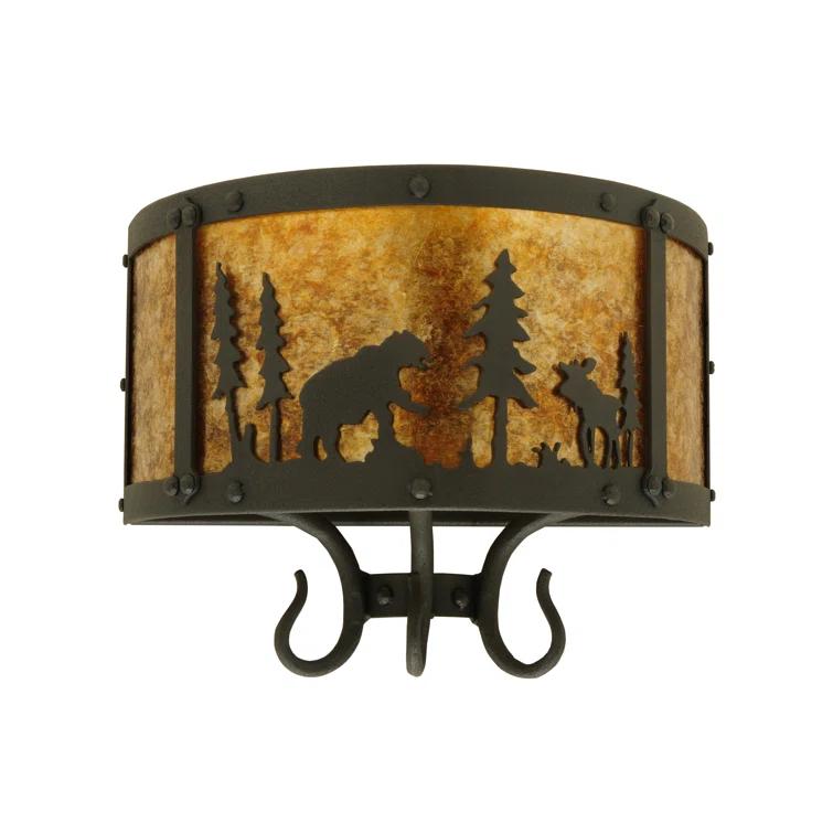 Wildlife At Pine Lake Flush Mounted Sconce