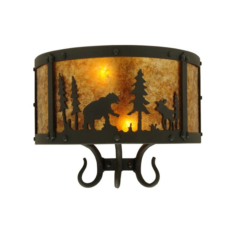Wildlife At Pine Lake Flush Mounted Sconce