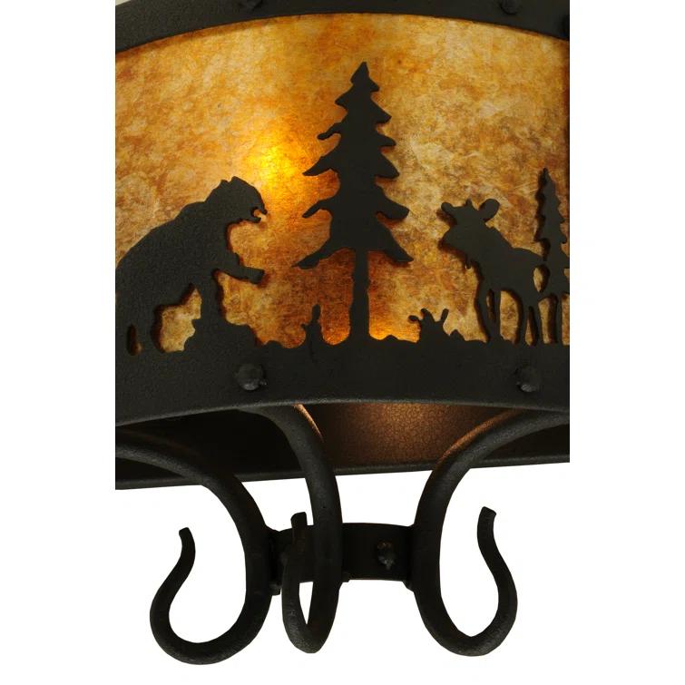 Wildlife At Pine Lake Flush Mounted Sconce