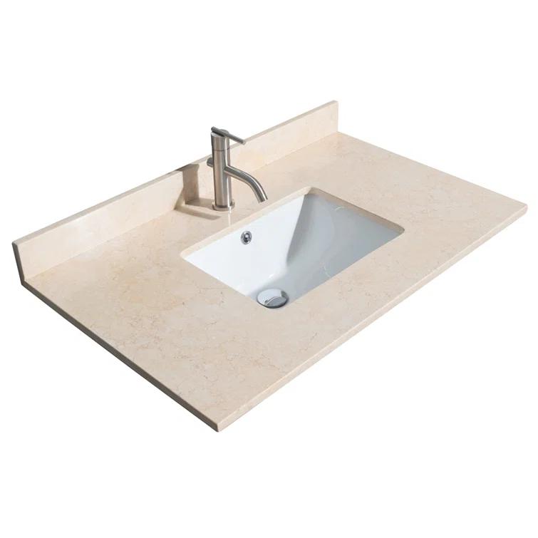 Wyndham Collection Sheffield 36" Freestanding Single Bathroom Vanity with Marble Top with 24" Mirror
