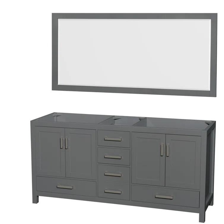 Wyndham Collection Sheffield 79" Freestanding Double Vanity Base Only
