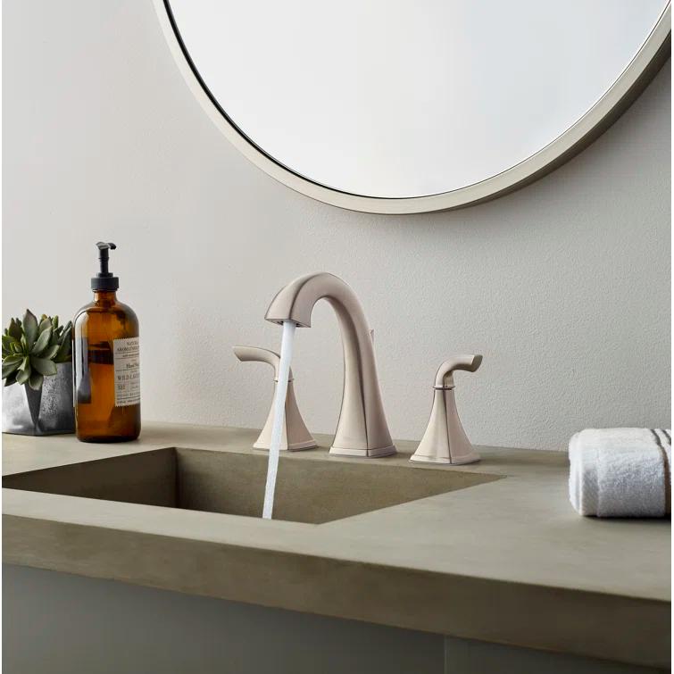 Bronson Widespread Double Handle Deck Mount Bath Faucet