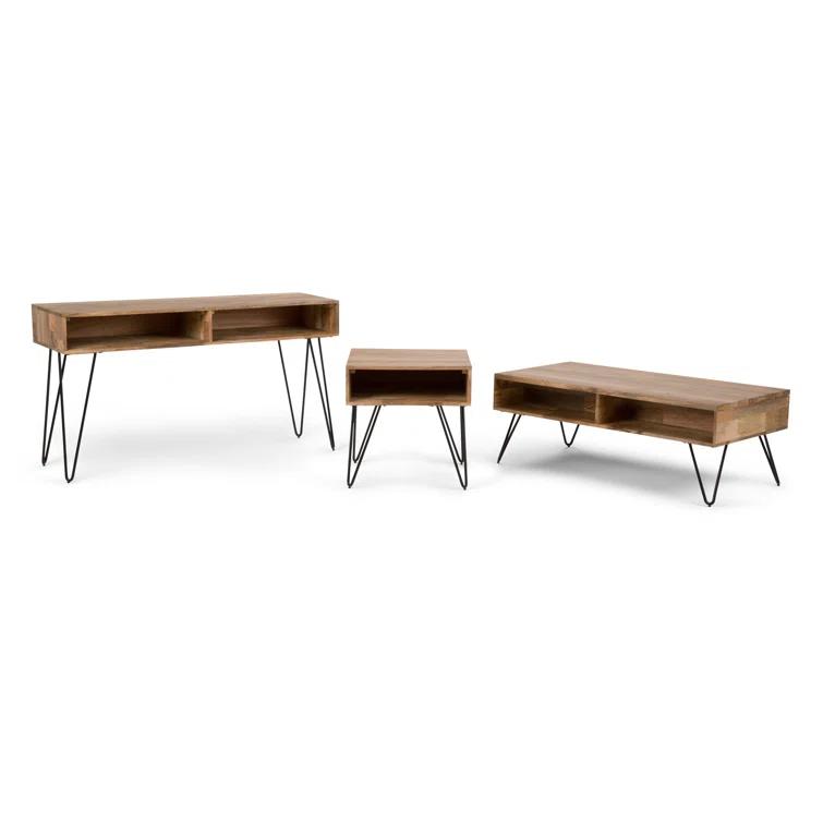 Hunter 48"W Solid Wood Industrial Lift Top Coffee Table with Hidden Storage and Metal Hairpin Legs