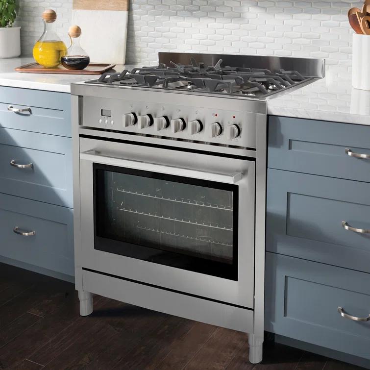 F965 Series 36 in. Stellar Collection 3.8 cu. ft. Dual Fuel Range, 5 Sealed Burners, 8 Function Convection Oven in Stainless Steel