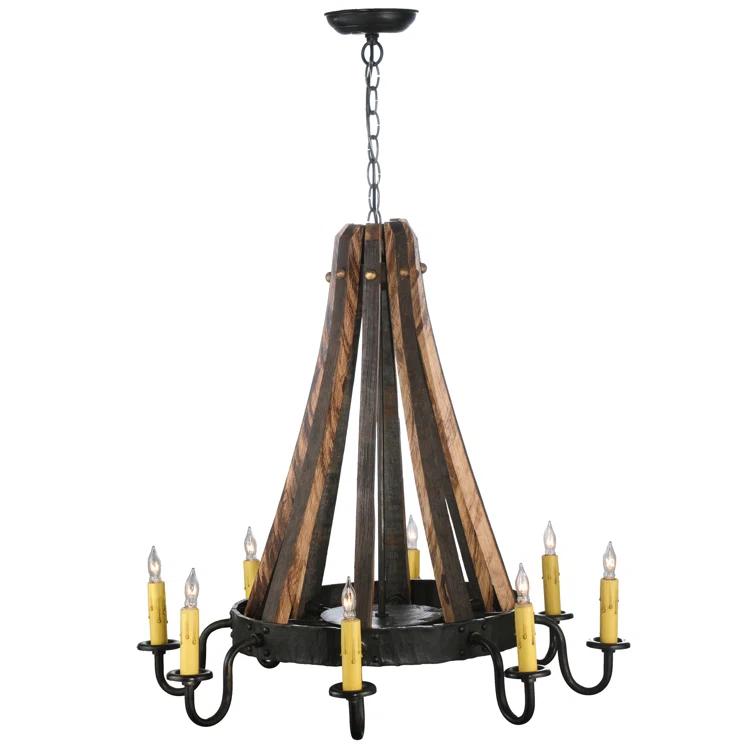 Meyda Lighting Rustic Lodge 8 - Light Wagon Wheel Chandelier