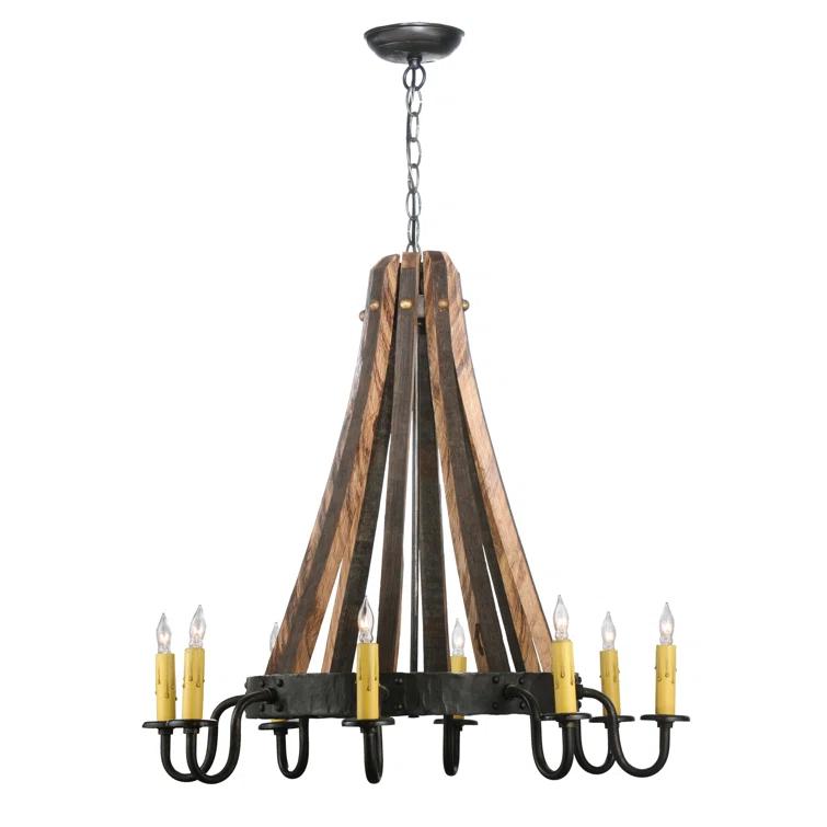Meyda Lighting Rustic Lodge 8 - Light Wagon Wheel Chandelier